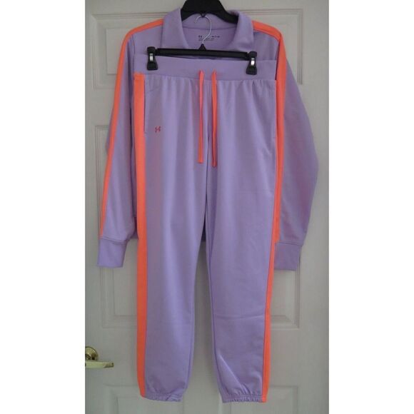 Under Armour 1365147 566 Women's Sz S Lavender/Coral Tricot Tracksuit $70 - Picture 1 of 11